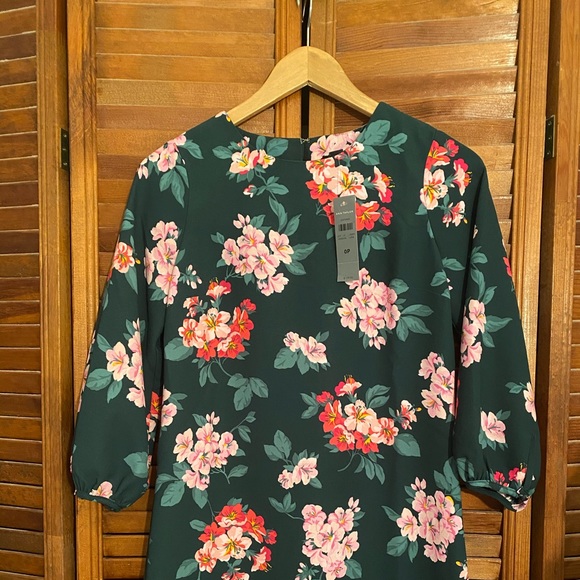 Ann Taylor Floral lantern sleeve shift dress - Picture 2 of 3